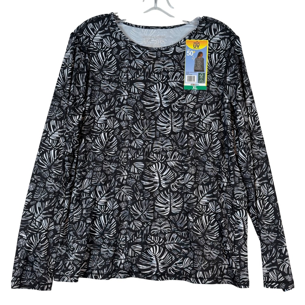 NWT 32 Degrees Cool Womens XL Sun Protection Top UPF 50+ Jungle Beach Black Hike